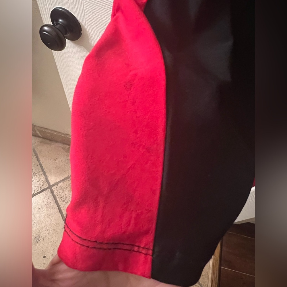 Symphony Black and Red Mesh-Sleeve Bodycon Dress - Picture 6 of 7